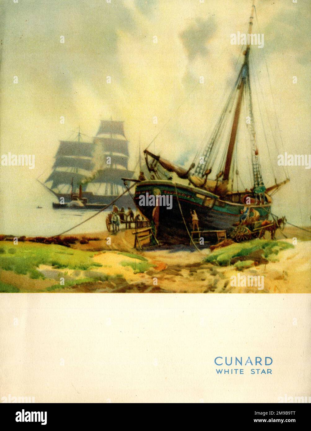 Cunard White Star, RMS Queen Mary, Lunchmenü, Cover-Design, 2. Juni 1950 Stockfoto