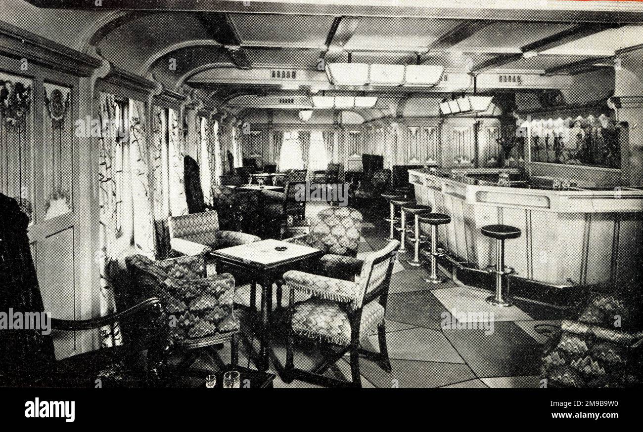 MV Britannic, Observation Lounge und Cocktailbar, Januar. 1949 Stockfoto