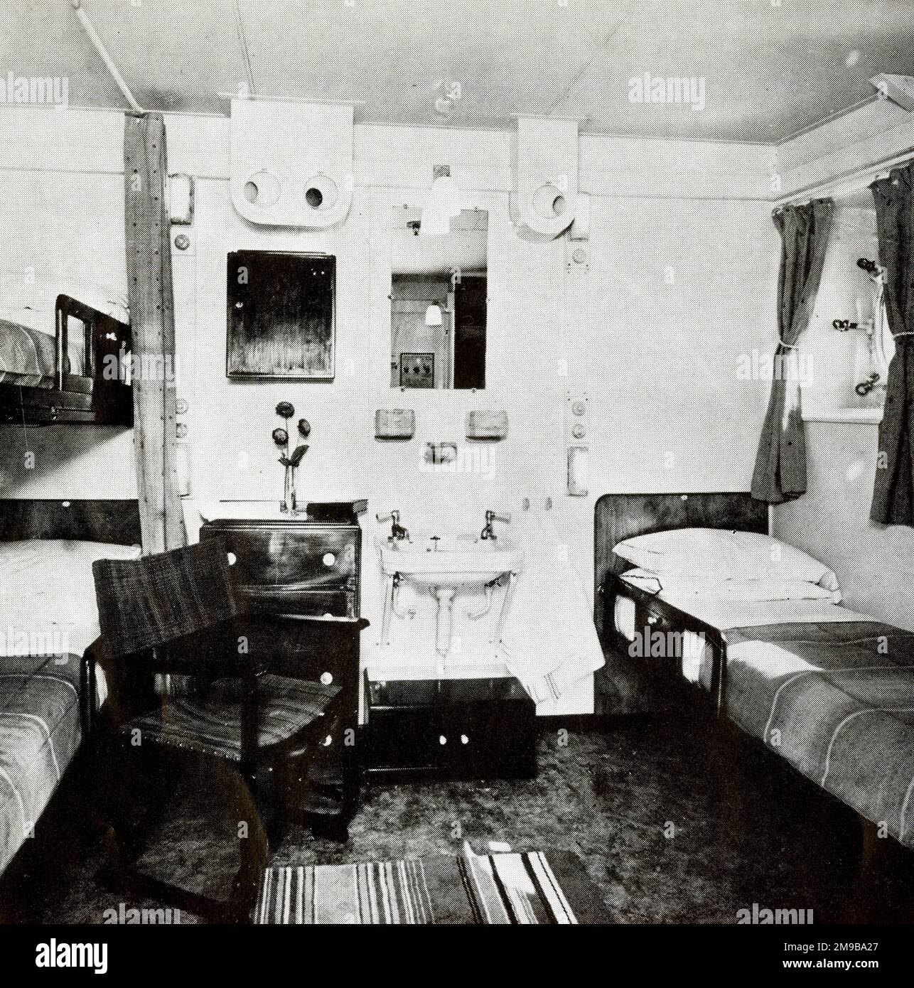 RMS Queen Mary, Stateroom, Januar 1949 Stockfoto