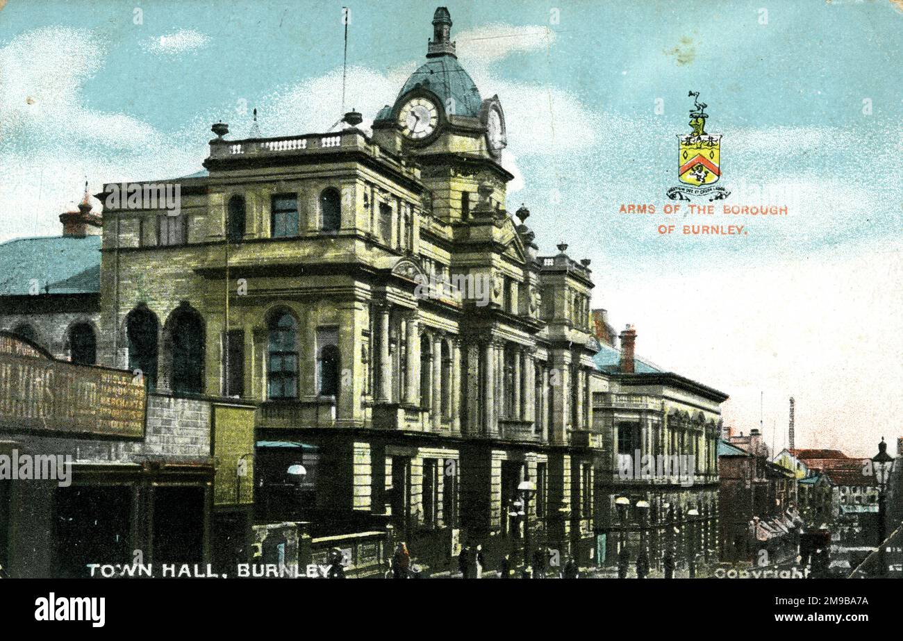 Rathaus, Burnley, Lancashire Stockfoto