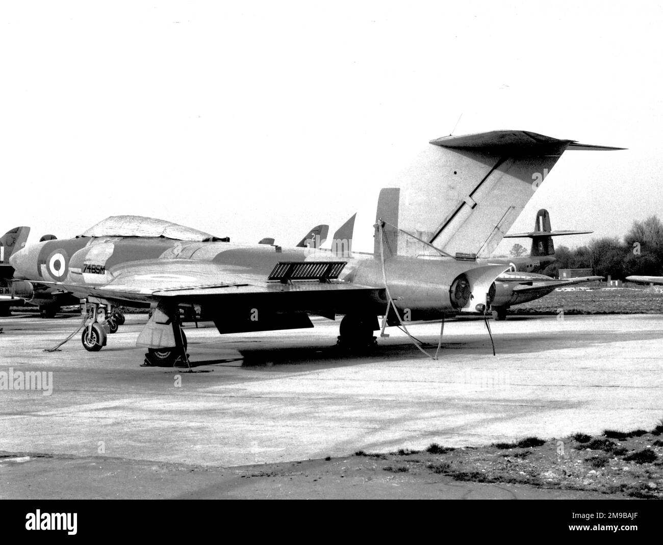 Royal Air Force - Gloster Javelin 7485M / WT830, der vierte Prototyp von Javelin, bei RAF Halton auf dem Flugplatz, der im März 1961 als Trainingshilfe eingesetzt wurde. Stockfoto