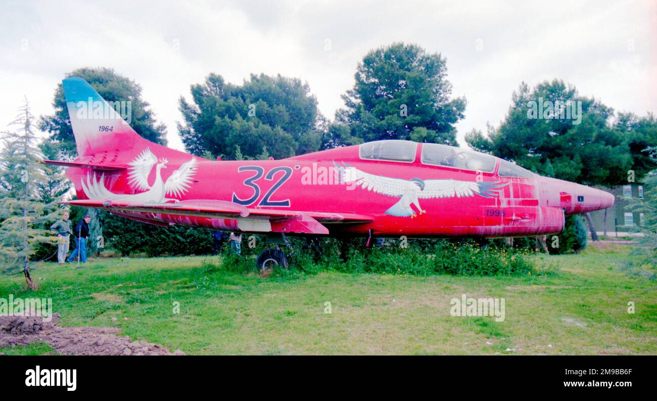 FIAT G.91 T/1 MM6363 (msn 93), am Luftwaffenstützpunkt Amendola, am 23. März 1999. (Ist dies das Farbschema der rechten Seite von MM6363) Stockfoto