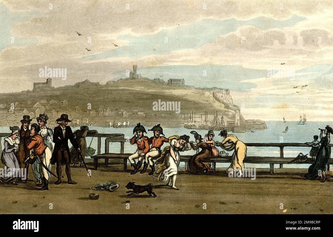 Szene auf der Spa Terrace, Scarborough, North Yorkshire Stockfoto