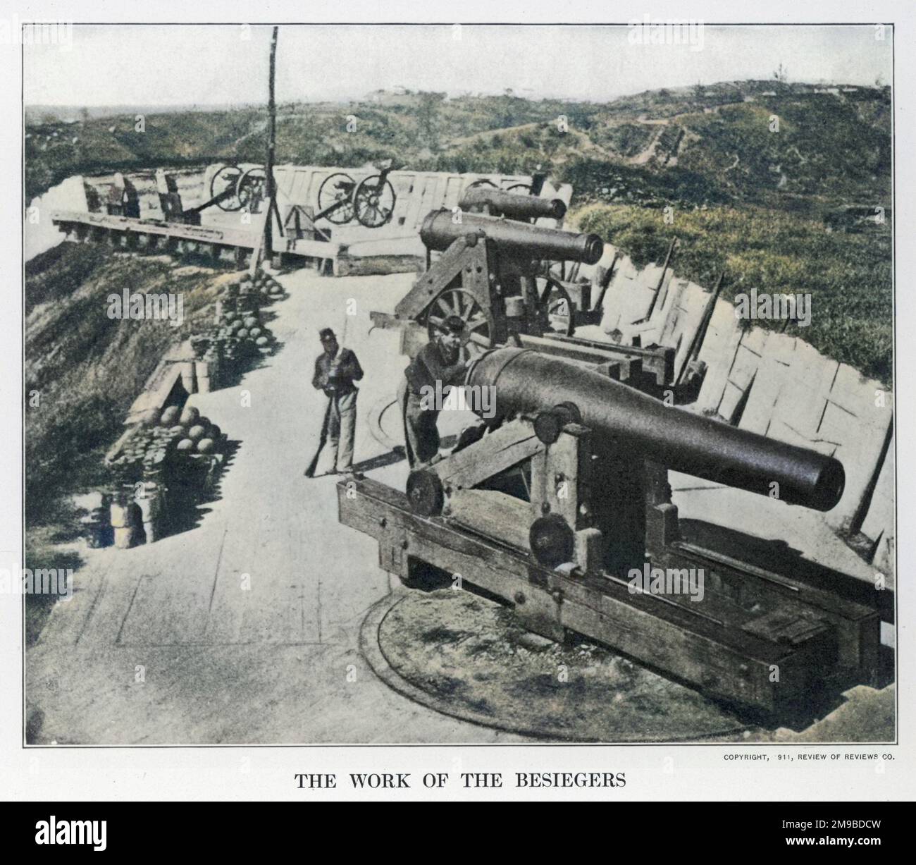 Belagerungswaffen von Battery Sherman in Vicksburg während des Amerikanischen Bürgerkriegs Stockfoto