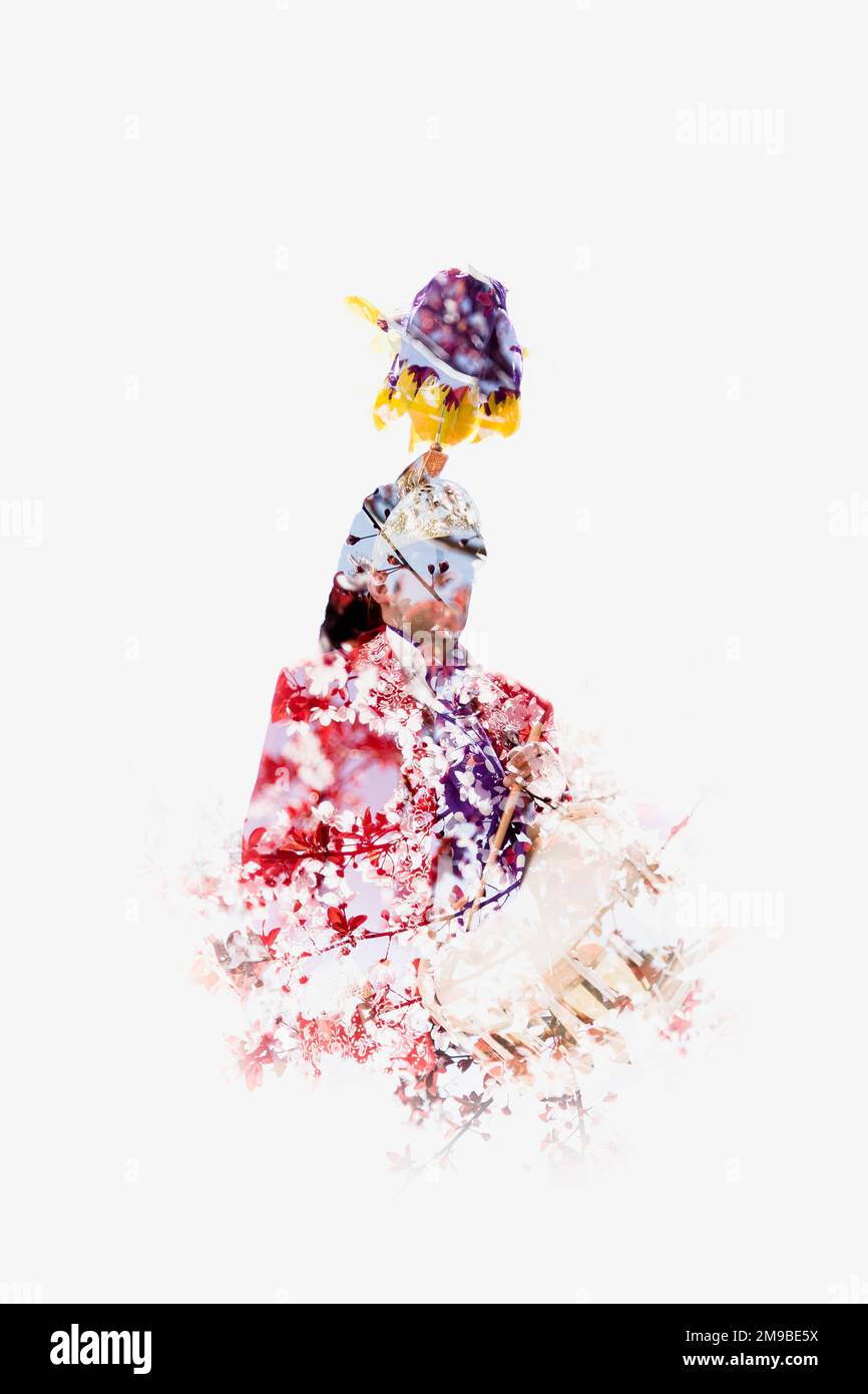 Heilige Woche Baena Cordoba Andalusien Spanien Semana Santa Baena Córdoba Andalusien España, doppelte Exposition Stockfoto