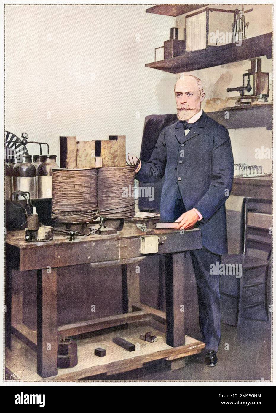 ANTOINE-HENRI BECQUEREL, französischer Physiker, der 1903 den Nobelpreis für Physik gewann, wurde in seinem Labor fotografiert Stockfoto