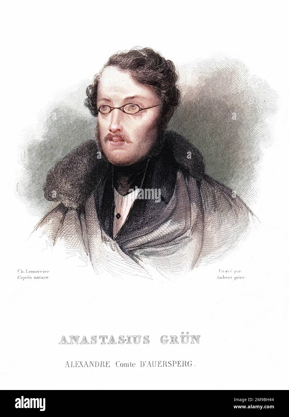 ANASTASIUS GRUN (Anton-Alexander graf von Auersperg) Österreichischer Schriftsteller und Staatsmann Stockfoto