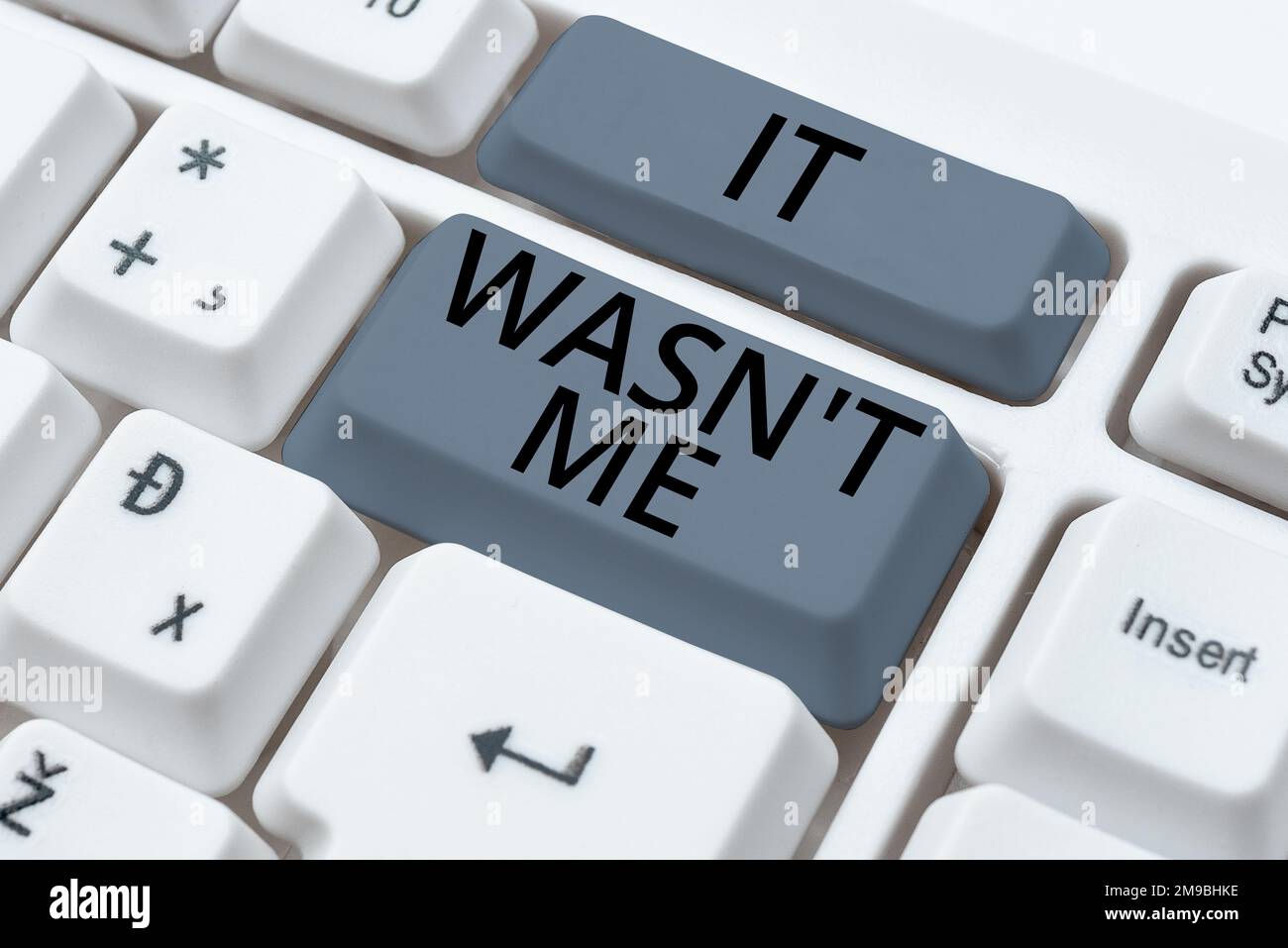 Ich schreibe Text, der Text zeigt Ich war's nicht. Internet Concept verweigert etwas, um etwas zuzugeben oder zu akzeptieren Stockfoto