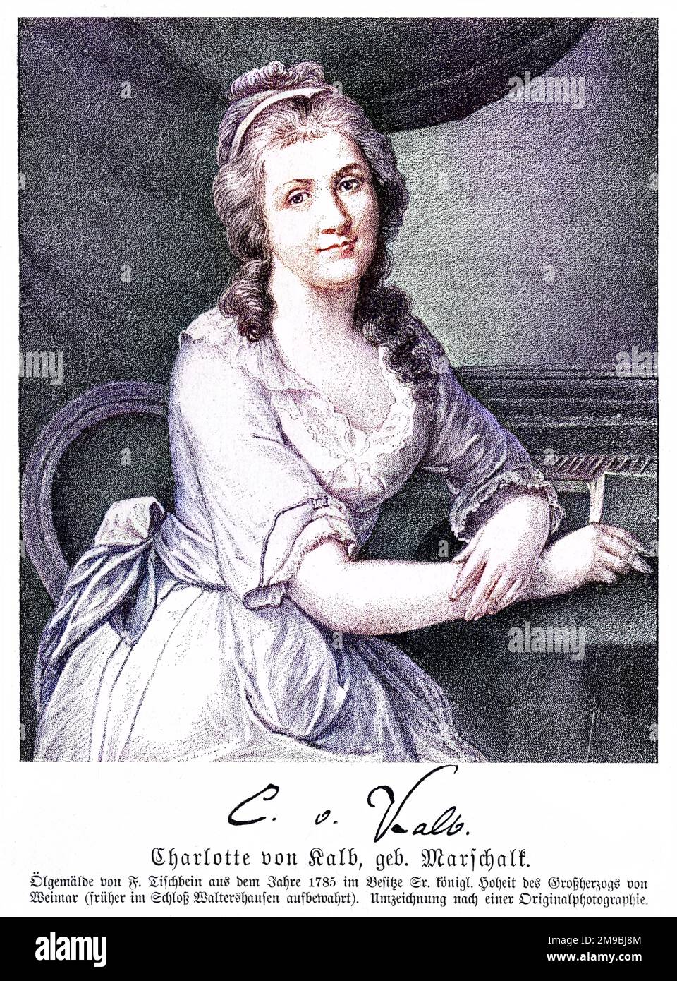 CHARLOTTE VON KALB (Nee Marschalt), Schriftstellerin in Verbindung mit Goethe Stockfoto