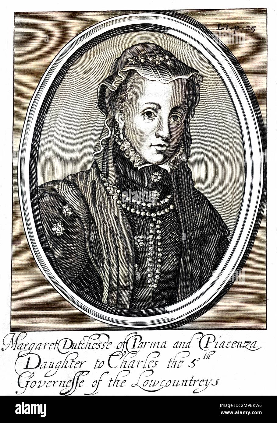 MARGARET VON ÖSTERREICH, auch bekannt als Margaret von Parma (sie war herzogin von Parma und Piacenza), Tochter von Kaiser Carl V und Regentin der Niederlande von 1559 bis 1567 Stockfoto