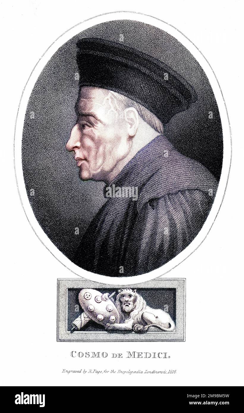 COSIMO DE MEDICI Gründer der Medici-Dynastie Florenz und Toskana. Stockfoto