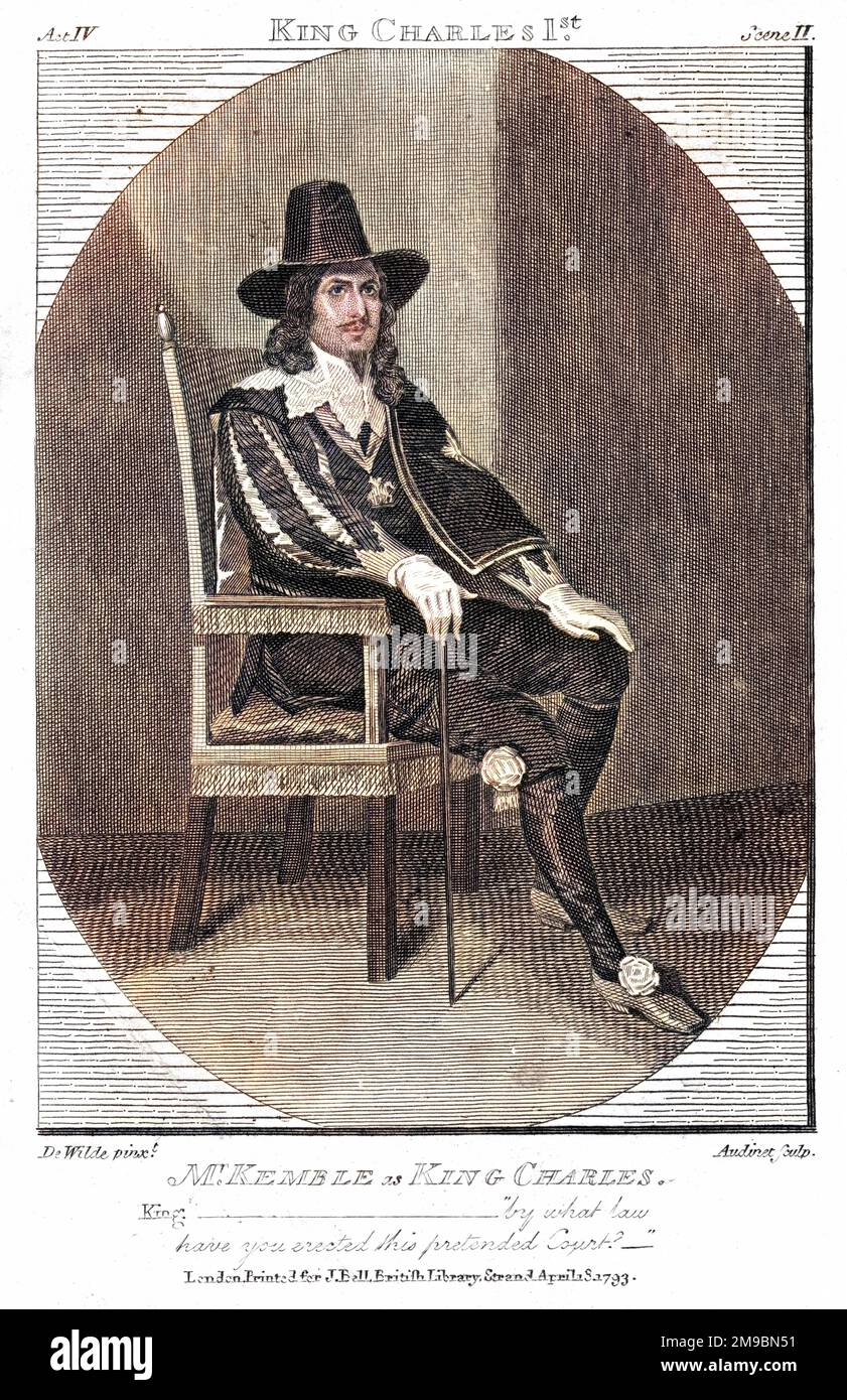 JOHN PHILIP KEMBLE Schauspieler als Charles I., ein Stück eines unbenannten Dramatikers : dargestellt in seinem Prozess. Stockfoto