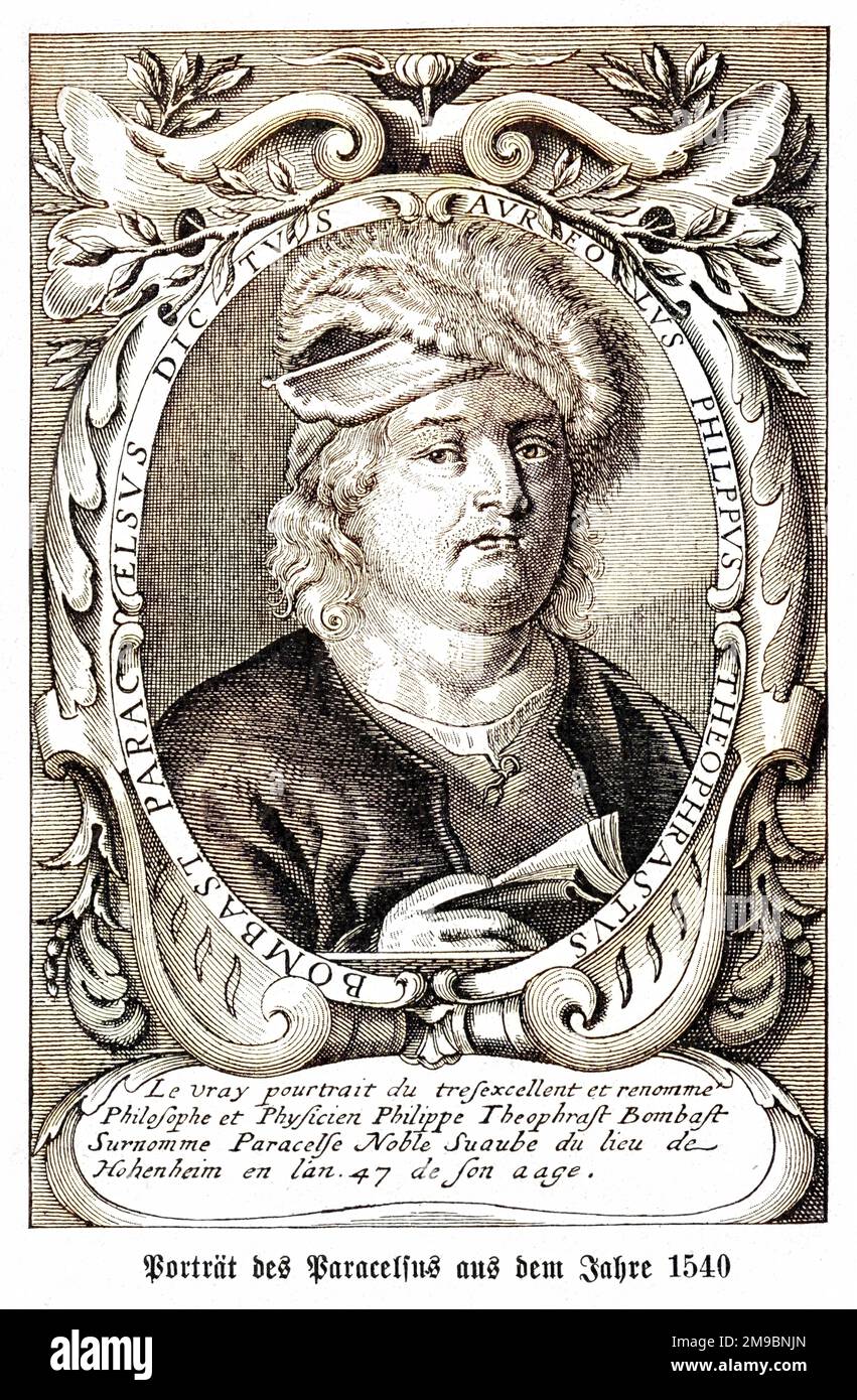 Philippus Aureolus Theophrastus Bombast, bekannt als PARACELSUS Schweizer Arzt und Wissenschaftler. Stockfoto