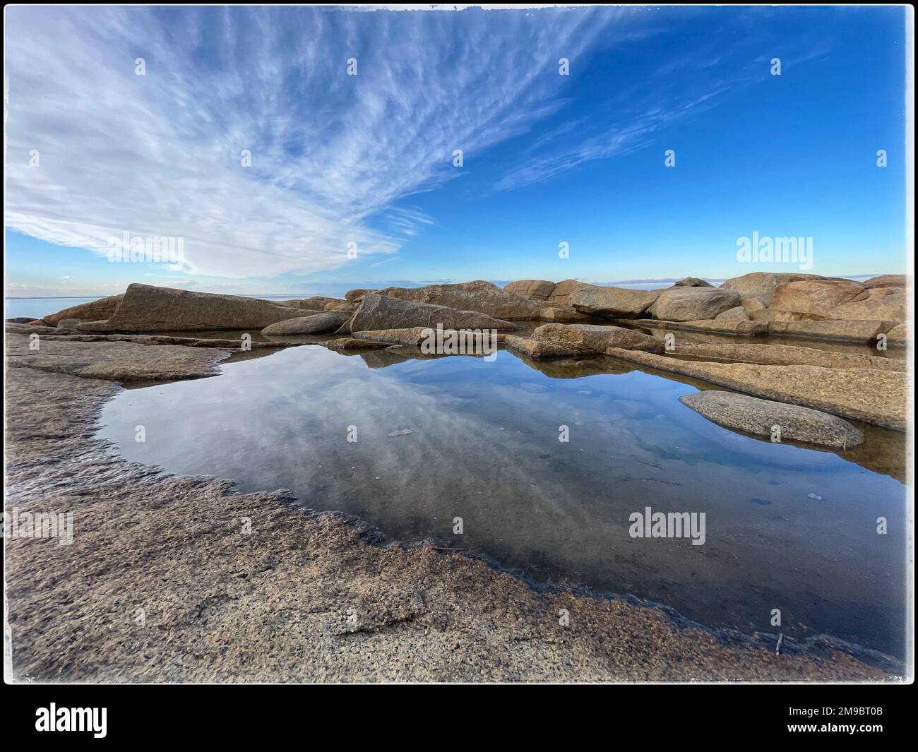 2. Januar 2023. Rockport, Massachusetts. Blick auf den Halibut Point State Park. © 2023 Marilyn Humphries Stockfoto