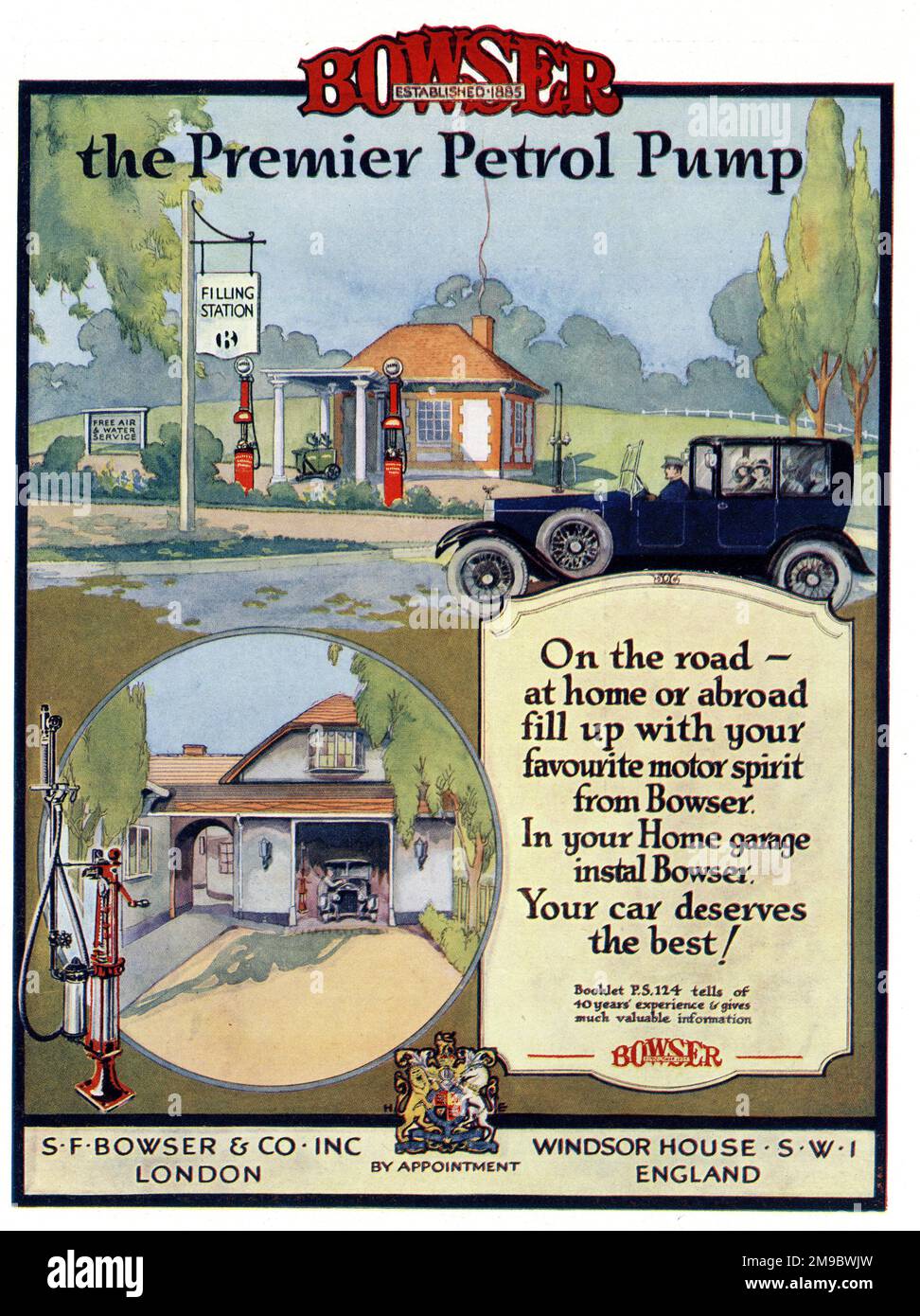 Werbespot, Bowser, die Premier-Benzinpumpe Stockfoto