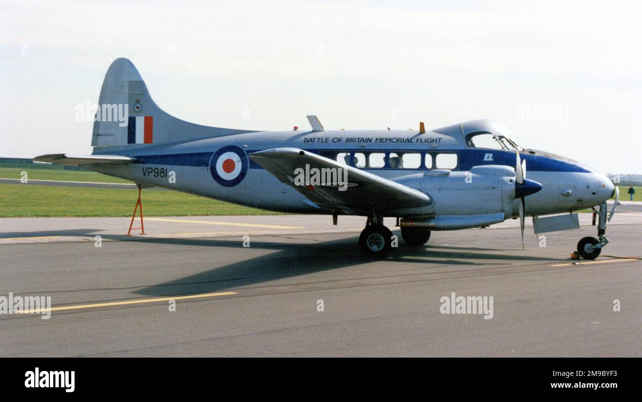 Royal Air Force - de Havilland DH.104 Devon C.2 VP981 (msn 04205) des Battle of Britain Memorial Flight. Stockfoto