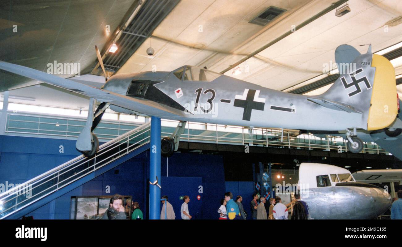 Focke-Wulf FW 190A-8 13 (Werknummer 62), am Musee de l'Air et de l'espace, Le Bourget, nahe Paris. Stockfoto