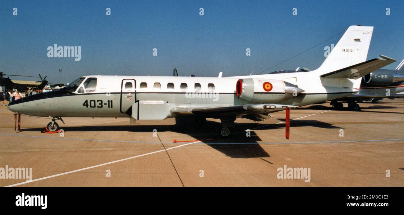 Fuerza Aerea Espanola - Cessna 560 Citation V TR.20-01 - 403-11 (msn 10581), in Fairford am 16. Juli 2005. (Fuerza Aerea Espanola - Spanische Luftwaffe). Stockfoto