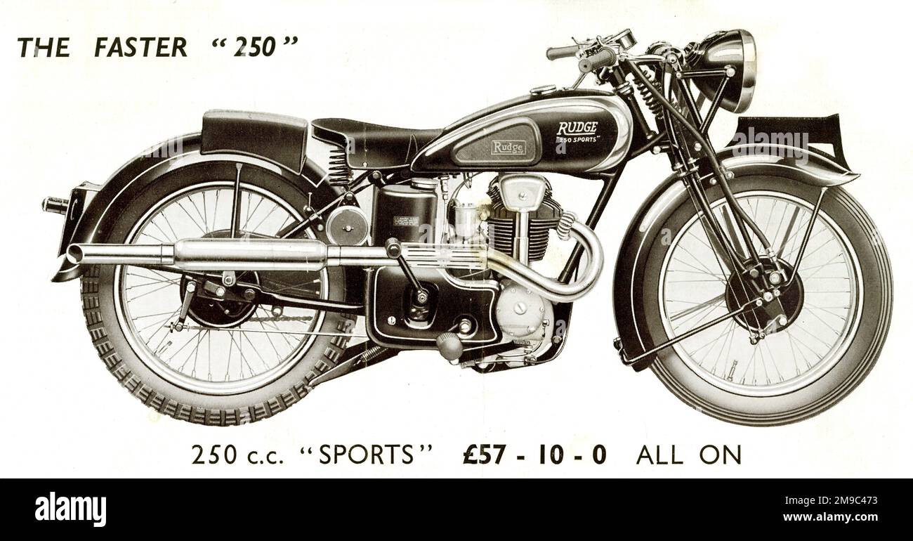 Werbung, Rudge-Whitworth 250 cm3 Sportmotorrad Stockfoto