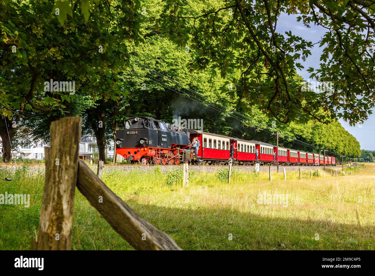 Baederbahn Molli Dampflokomotive Railrail in Bad Doberan, Deutschland Stockfoto