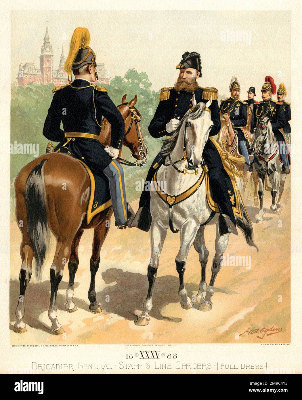 Brigadegeneral, Stab und Line Officers, Vollbekleidung, 1888 Stockfoto