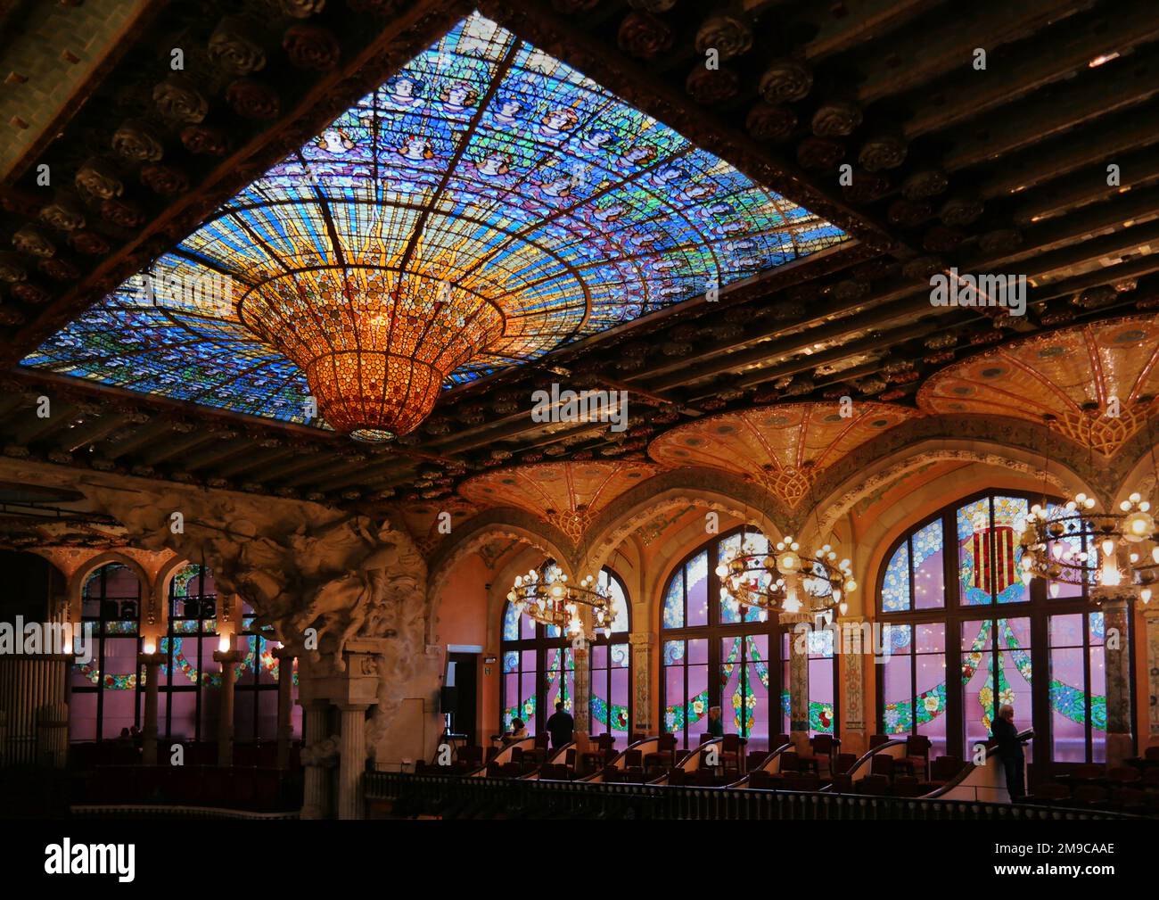 Barcelona, Spanien - Mai 2018: Der Palau de la Musica Catalana ist ein Konzertsaal, erbaut vom Architekten Lluis Domenech i Montaner zwischen 1905 und 1908 Stockfoto