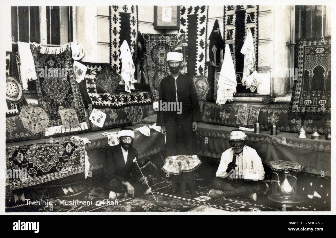 Trebinje, Einheit der Republika Srpska, Bosnien und Herzegowina - Moslem Carpet Dealer Shop. Stockfoto