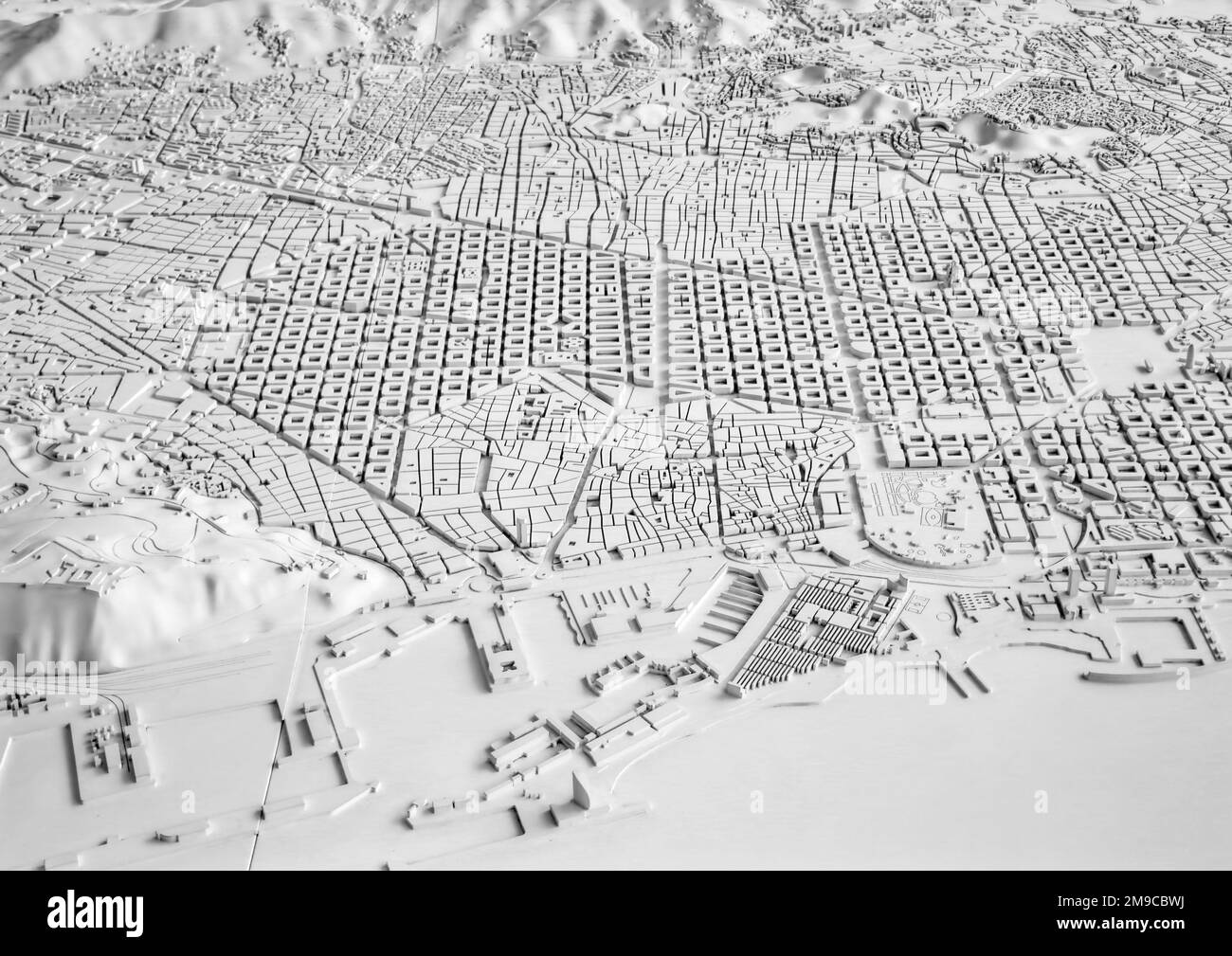 Barcelona, Spanien - Mai 2018: Miniatur-Stadtbild des Barcelona GRID City Plans Stockfoto