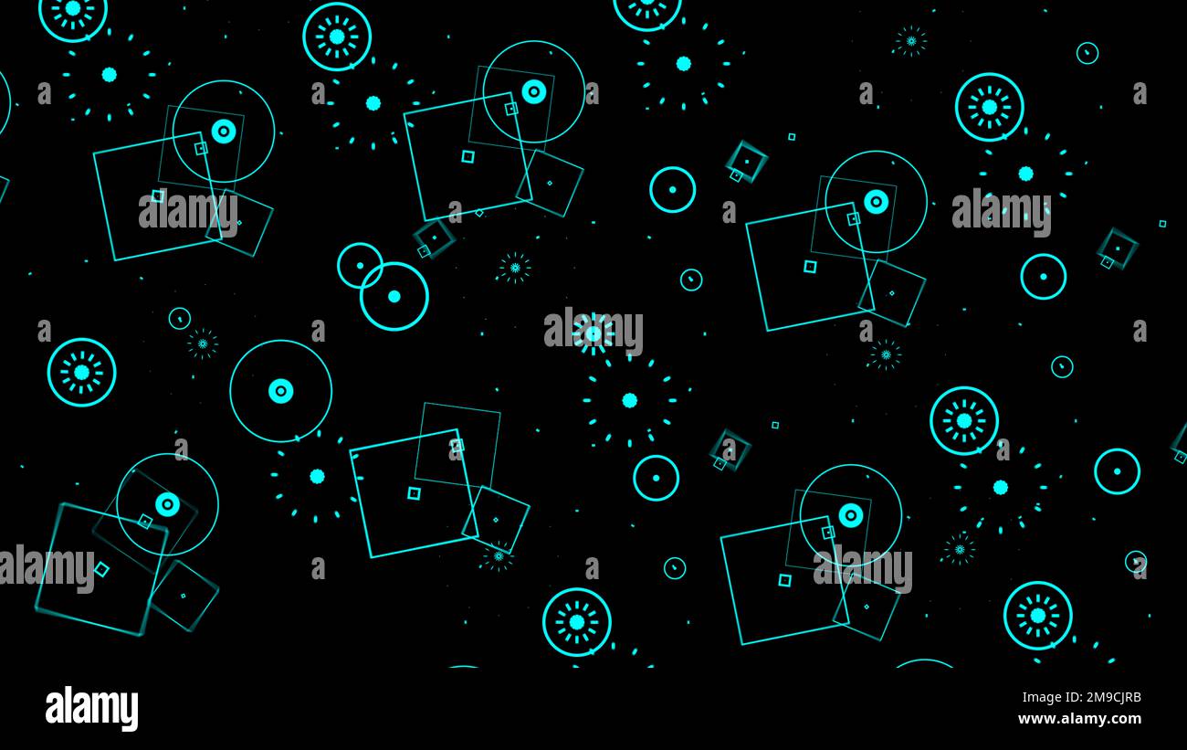 Farbenfrohes Blau mit abstraktem Grafikeffekt. Geometrischer abstrakter Hintergrund Stockfoto