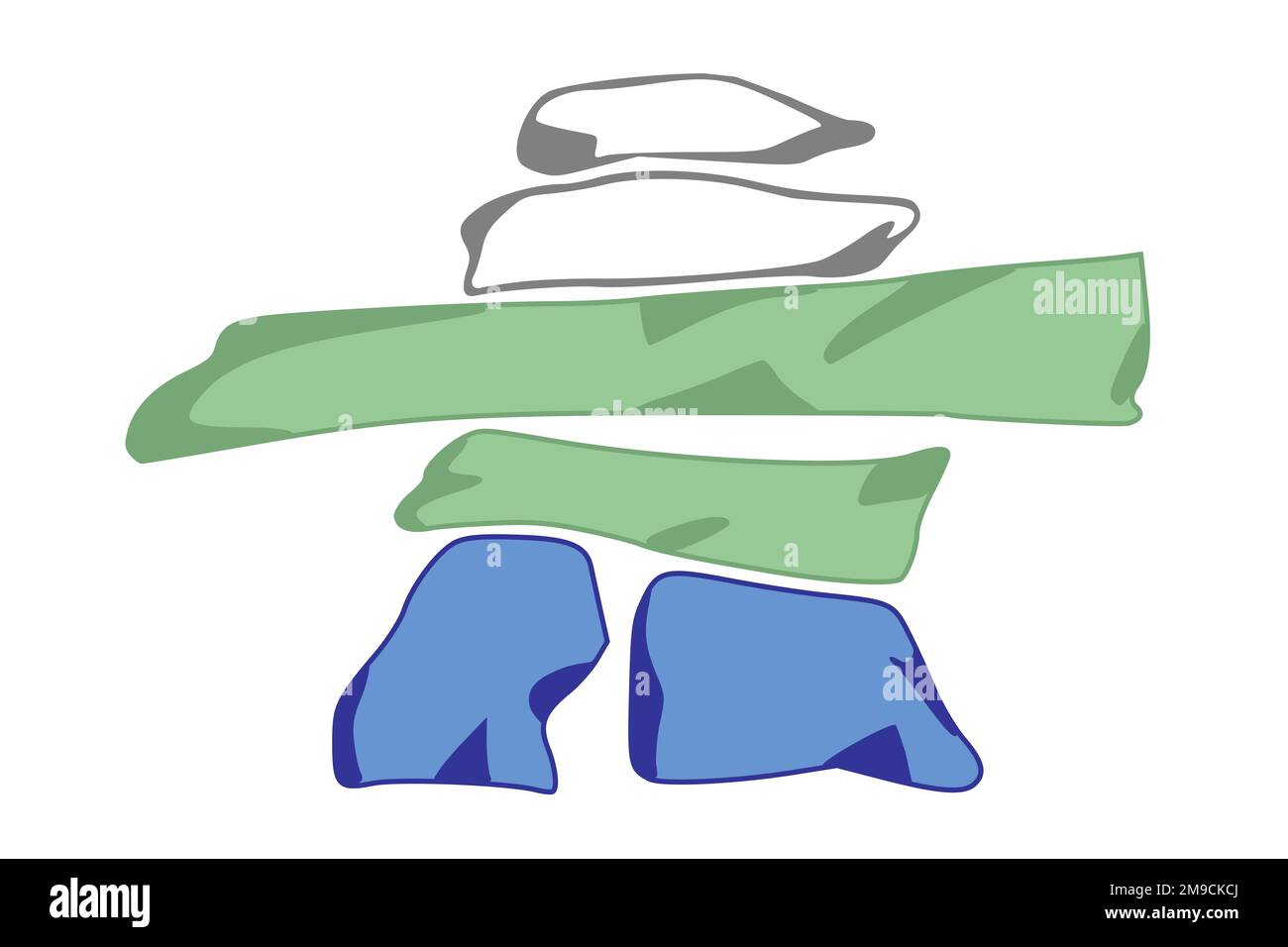 Fahne des Volkes der Inuit Nunatsiavut des Volkes der Inuit. Flagge, die ethnische Gruppe oder Kultur, regionale Behörden repräsentiert. Kein Fahnenmast. Plane-Design, Layout Stockfoto