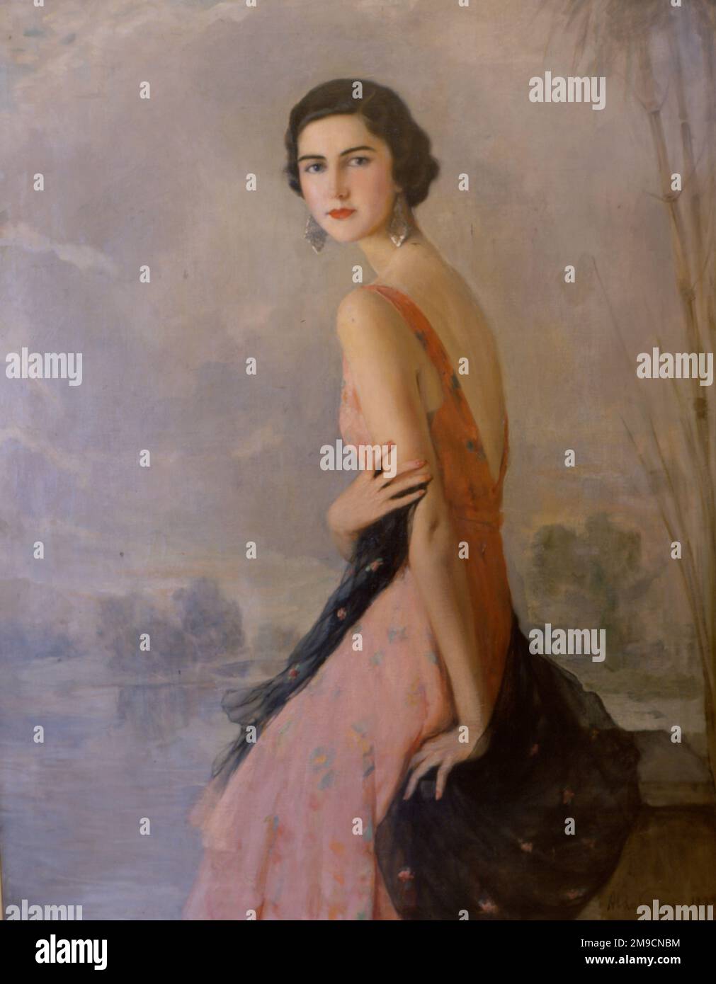 Ein atemberaubendes Porträt einer schönen Frau von Aldo Severi. Stockfoto