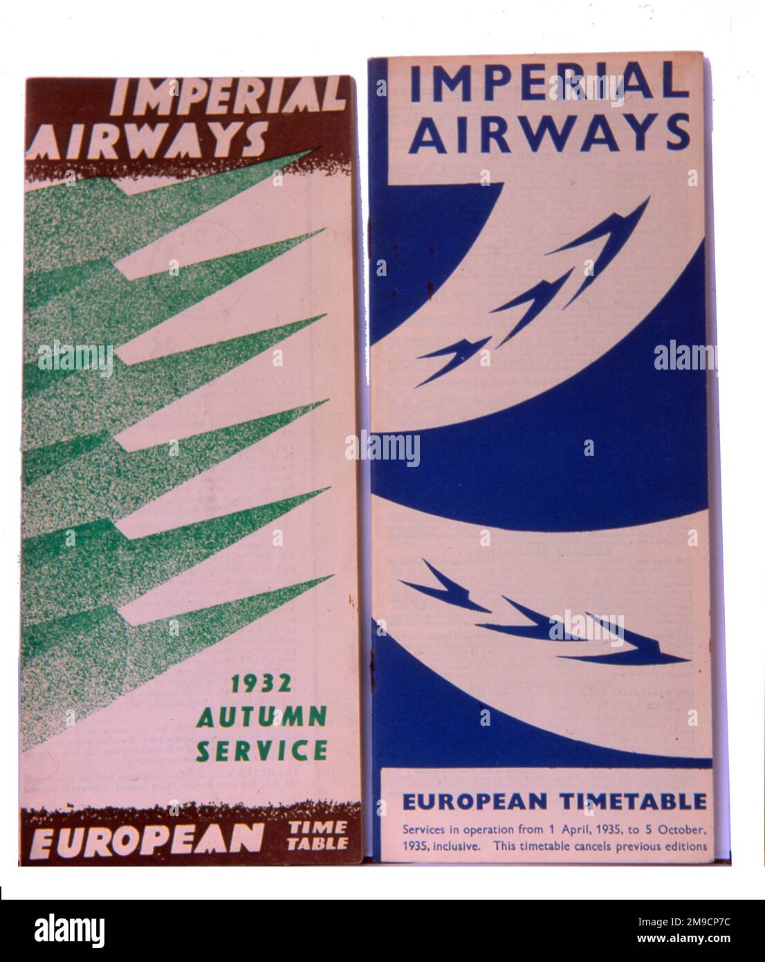 Imperial Airways Flugblätter. Stockfoto