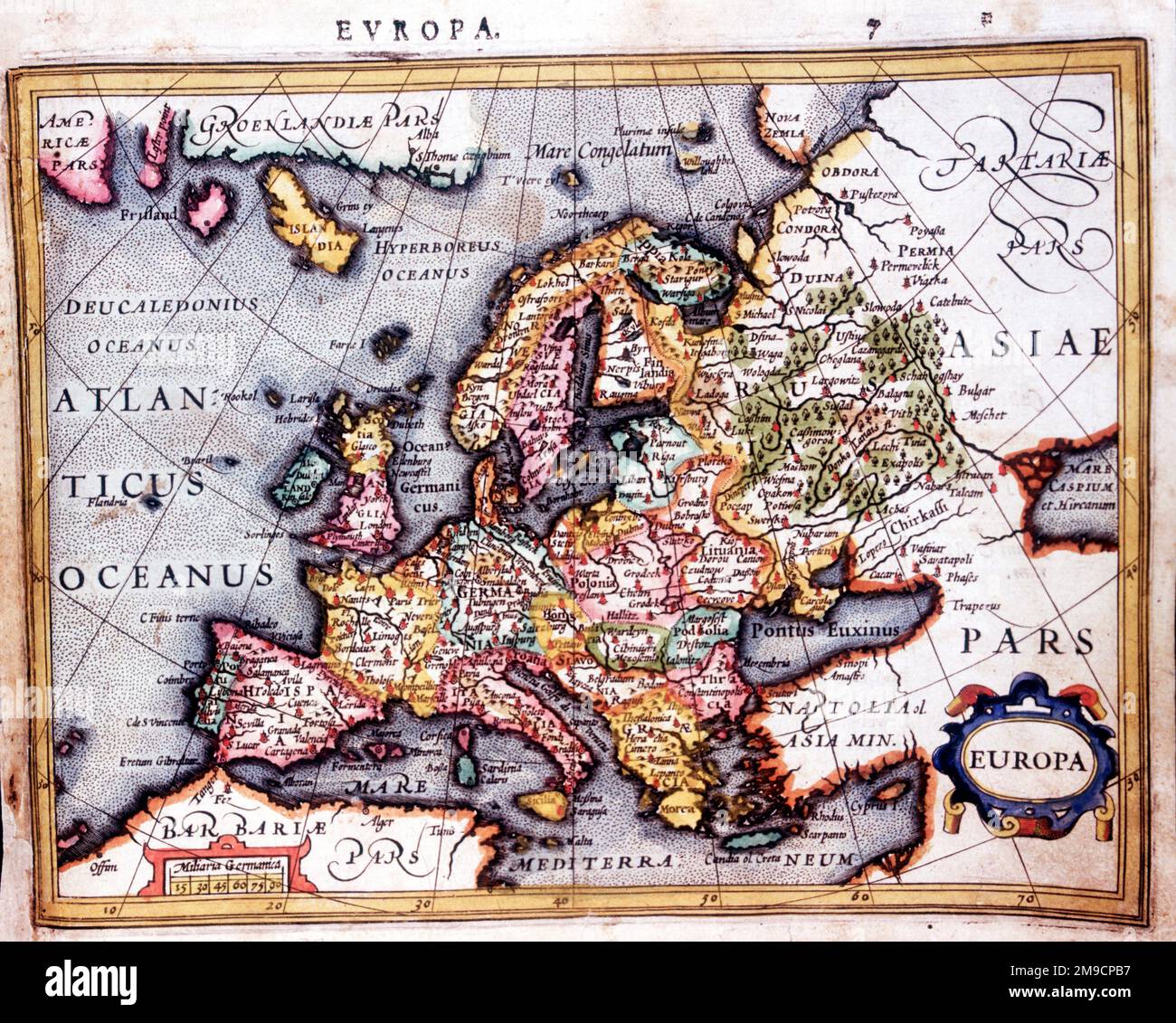 16. / Karte des 17. Jahrhunderts von Europa Stockfoto