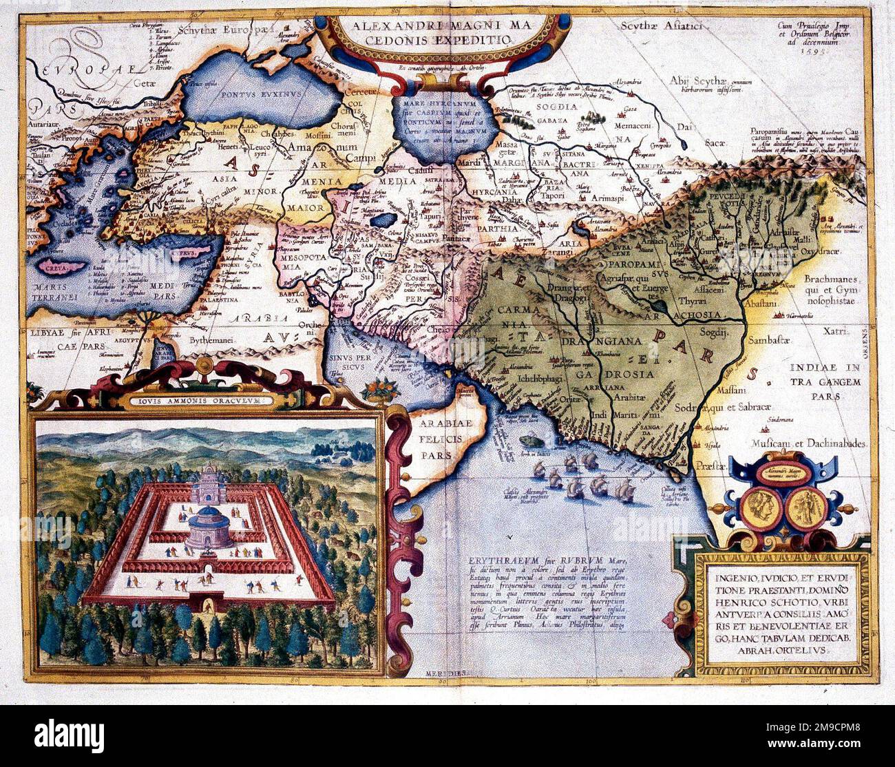 Karte der Expeditionen von Alexander dem Großen Stockfoto