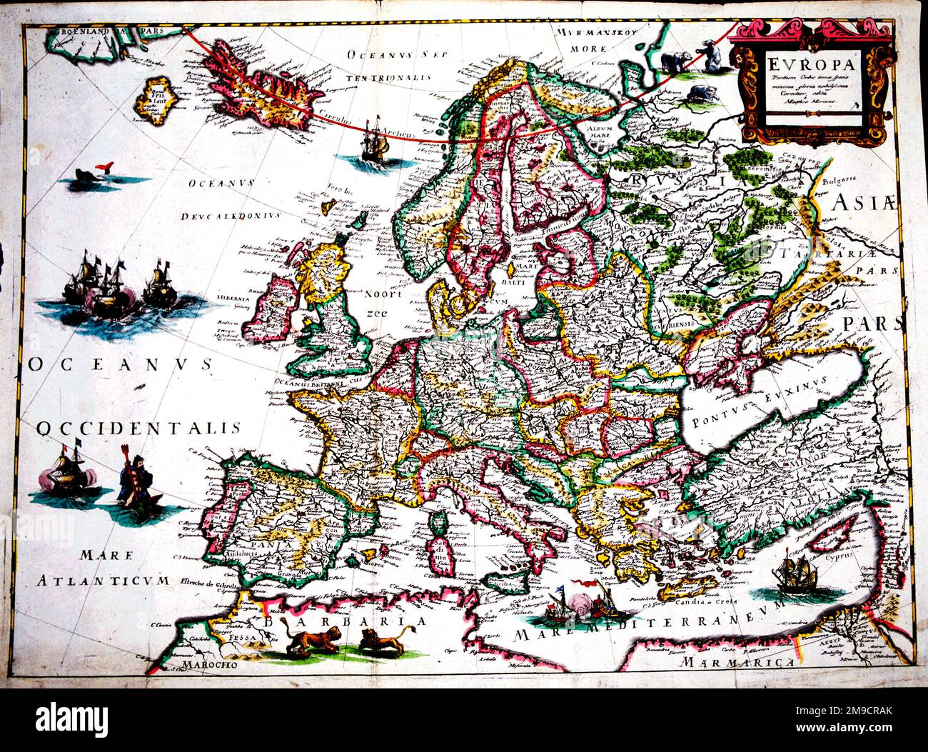 Karte Europas des 17. Jahrhunderts Stockfoto
