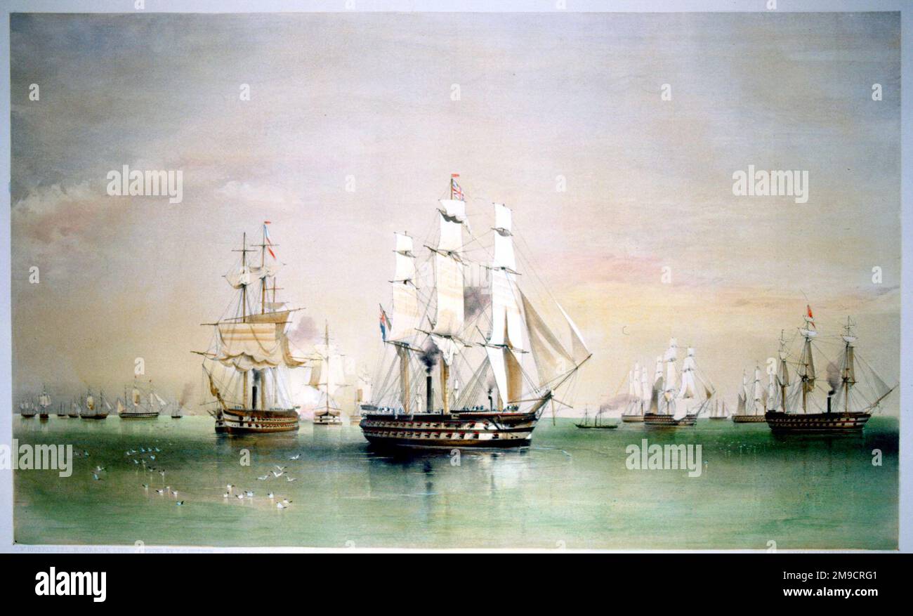 Die Schiffe der Flotte Becalmed Stockfoto
