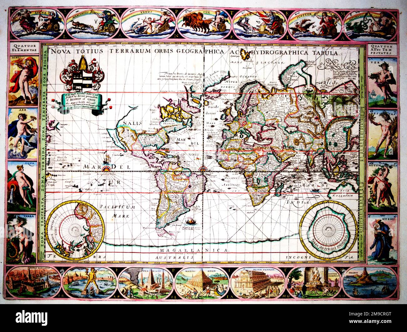 Mercator-Projektion, Wandkarte der Welt Stockfoto