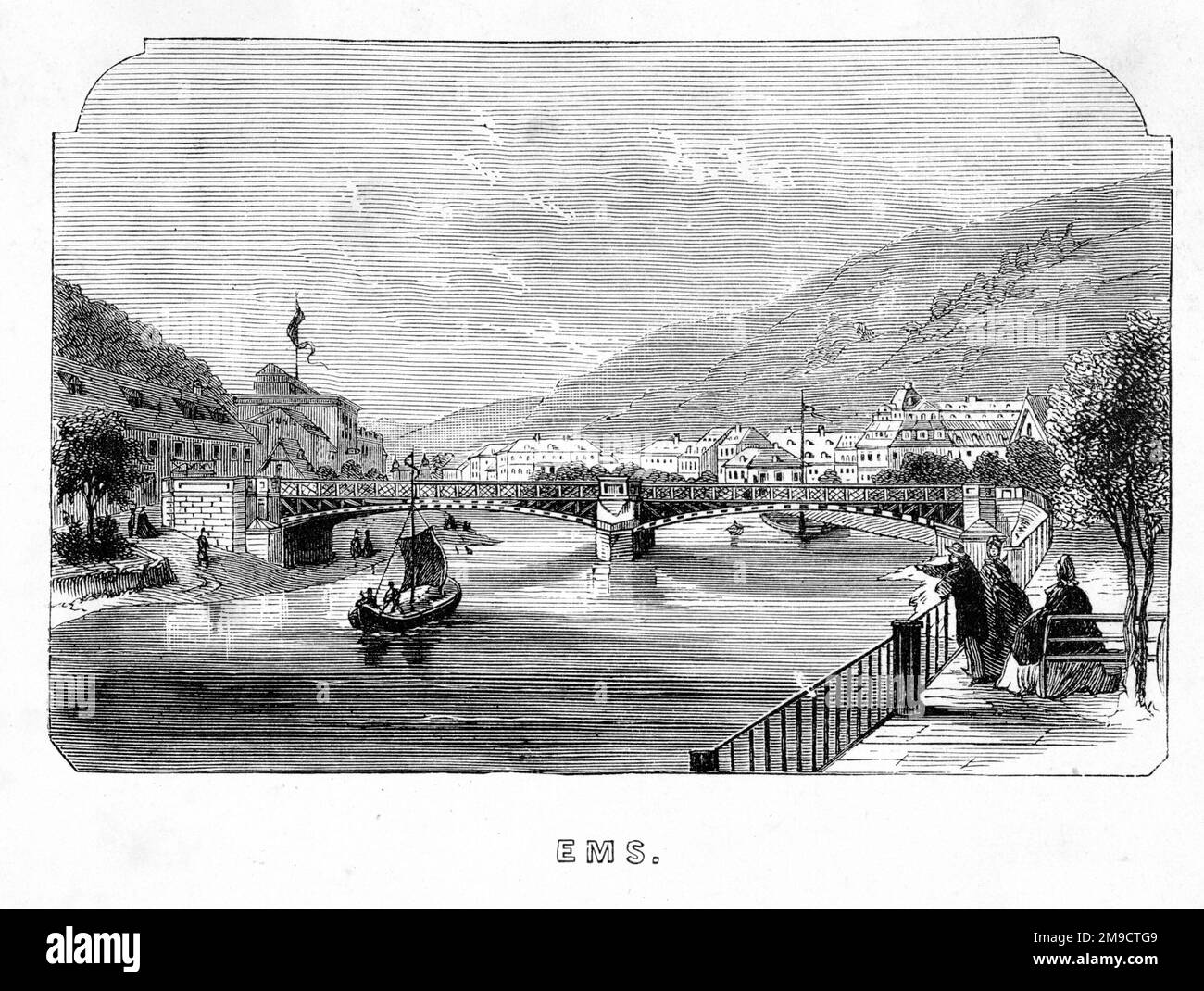 Der Fluss Ems in Deutschland Stockfoto