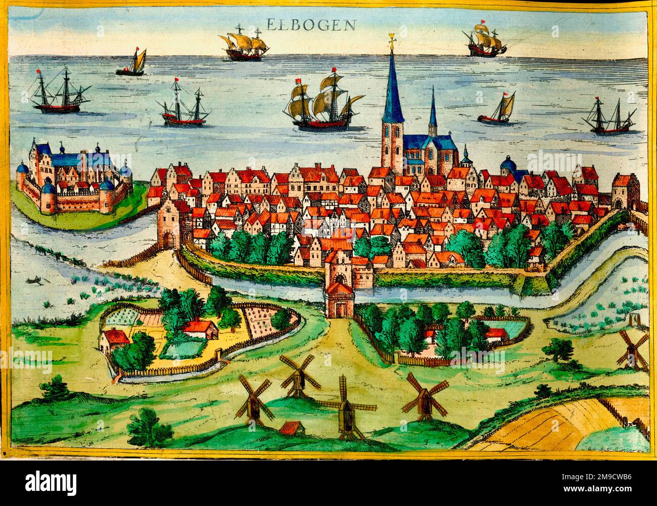 Blick aus dem 15. Jahrhundert auf Elbogen (Malmö), Schweden Stockfoto