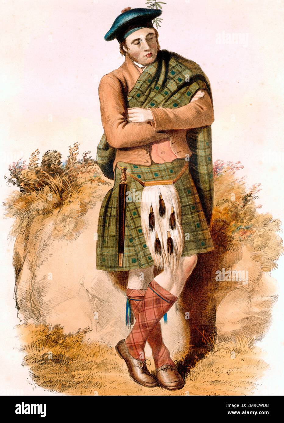 Graham scottish Clan Highland Kostüm und Kilt Stockfoto