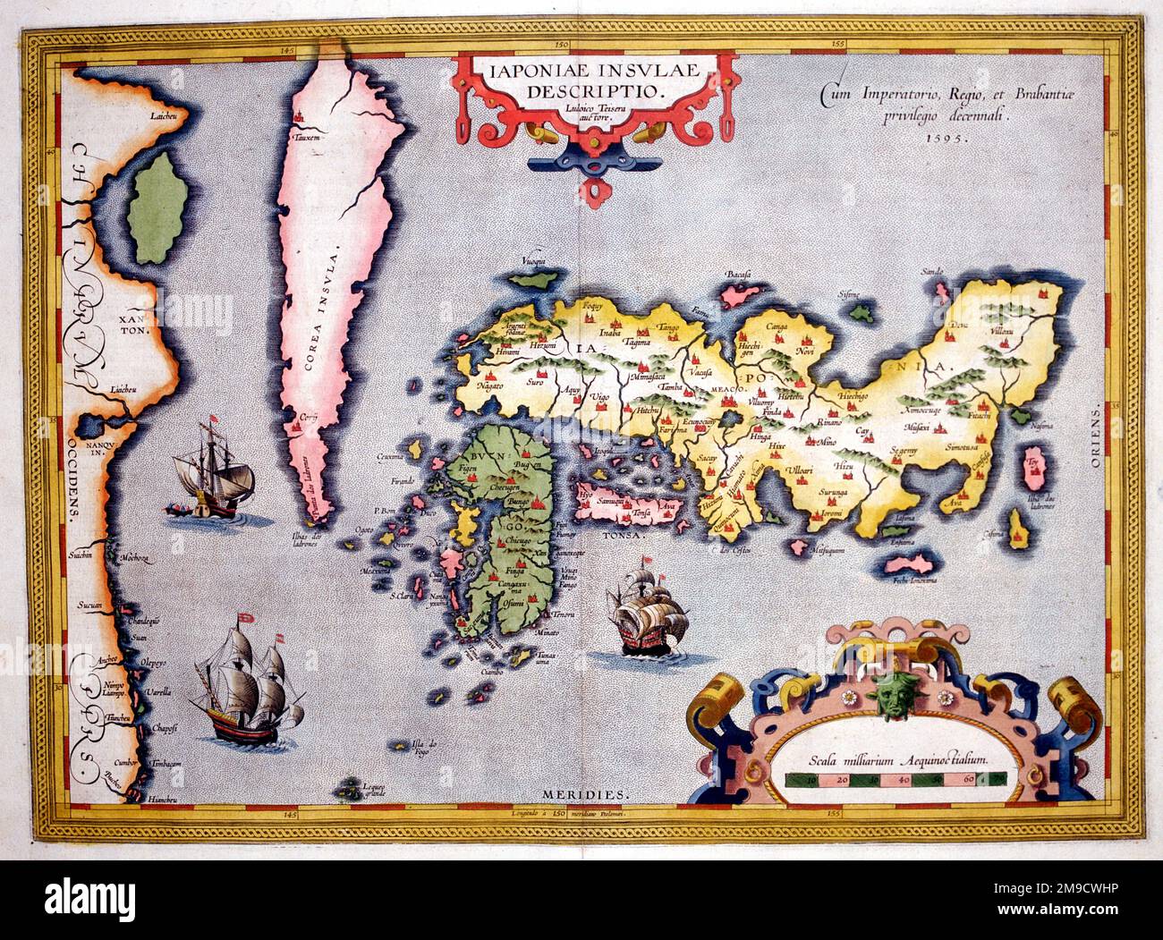 16. Century Map of Japan - Iaponiae Insulae Descriptio Stockfoto