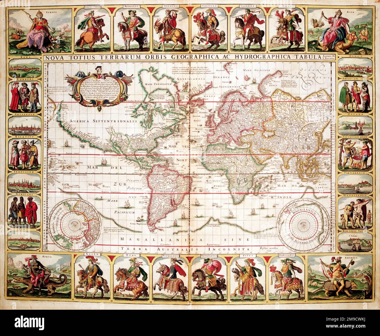 Weltkarte des 17. Jahrhunderts - Nova Totius Terrarum Orbis Geographica ...