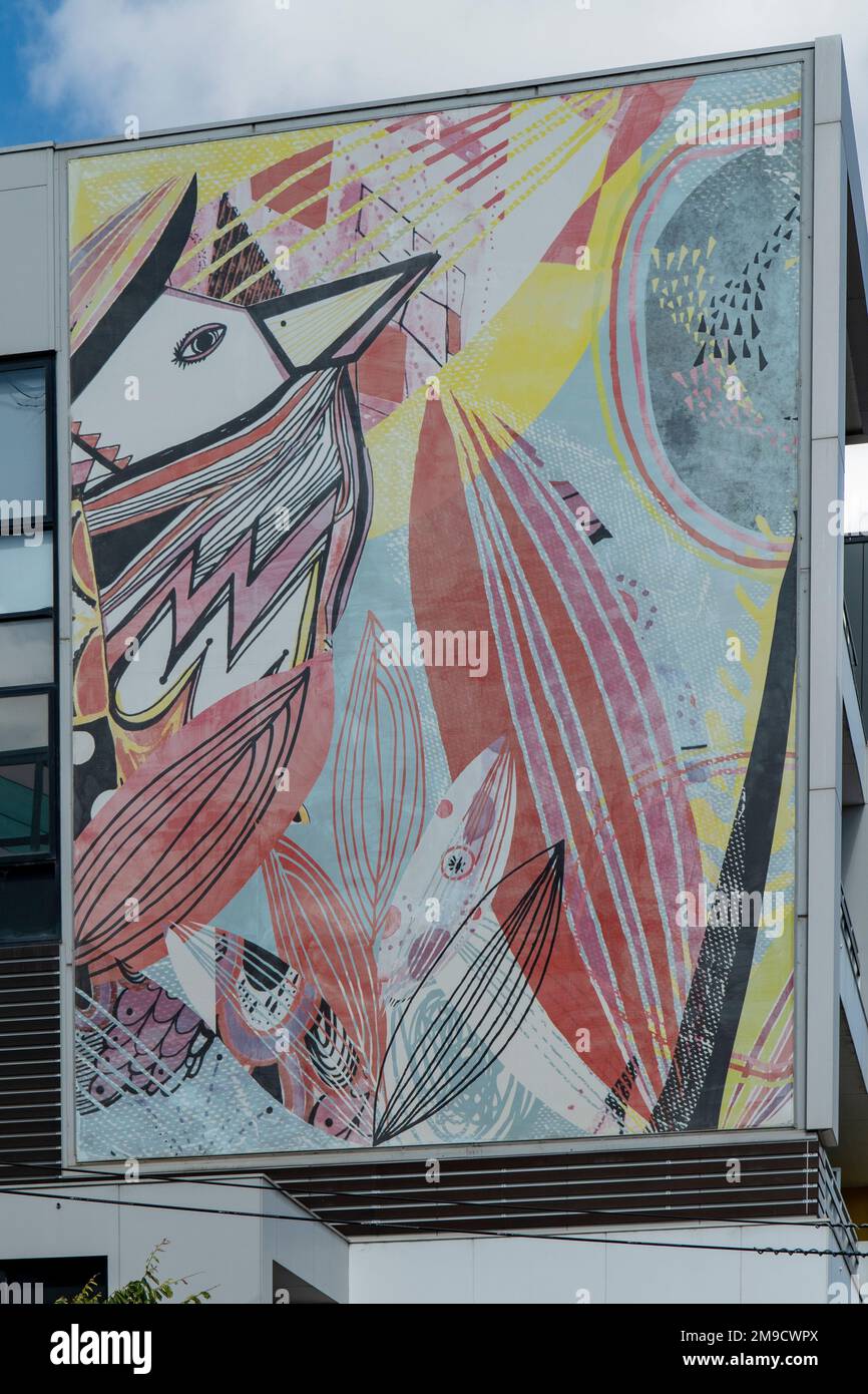 Stilisierte Bird Street Art, Prahran, Victoria, Australien Stockfoto