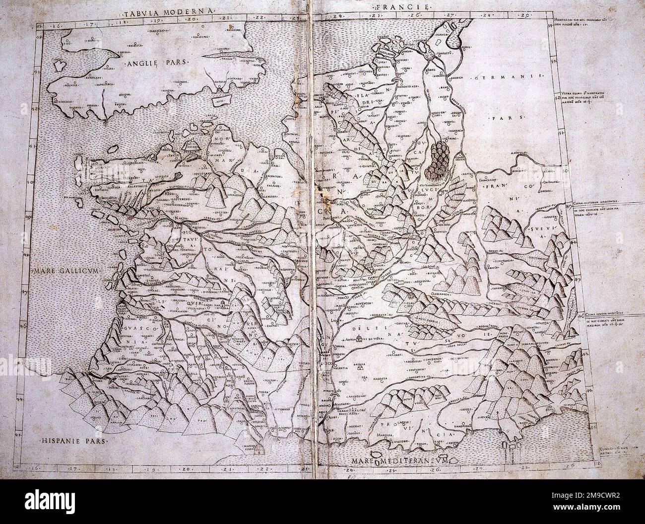 Karte von Frankreich nach Ptolemäus Stockfoto