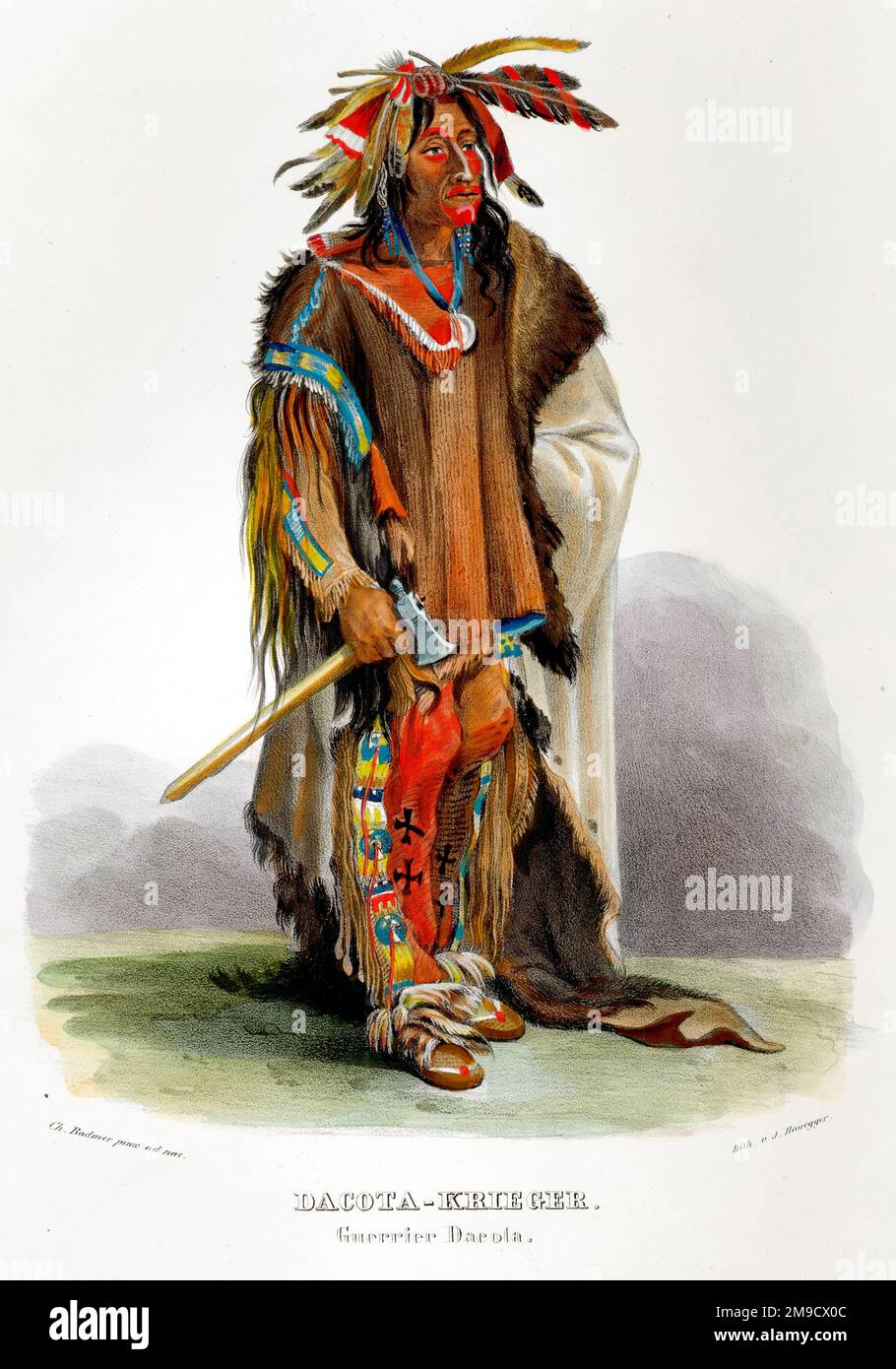 Dacota Ureinwohner-indianer-Kämpfer Stockfoto