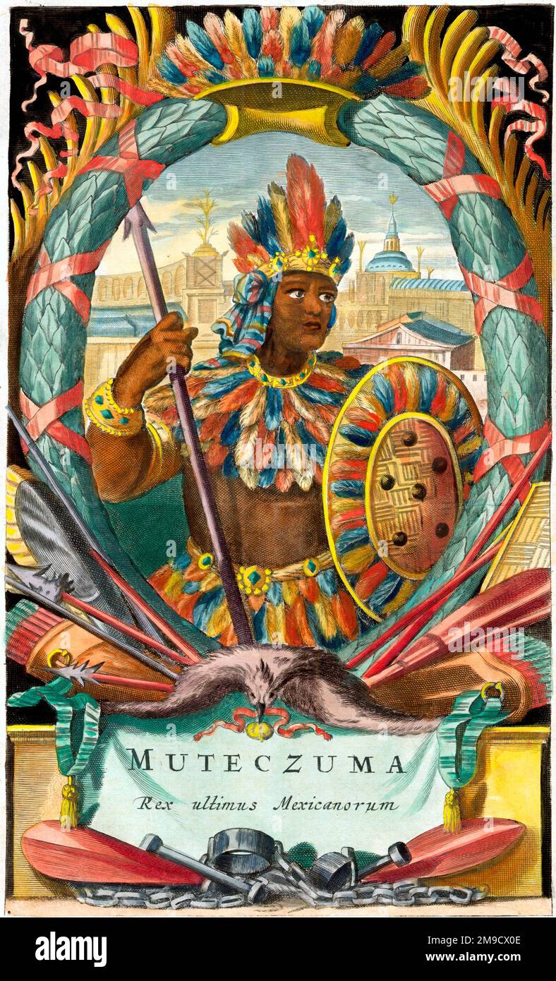 Muteczuma alias Montezuma II. Herrscher von Tenochtitlan Stockfoto