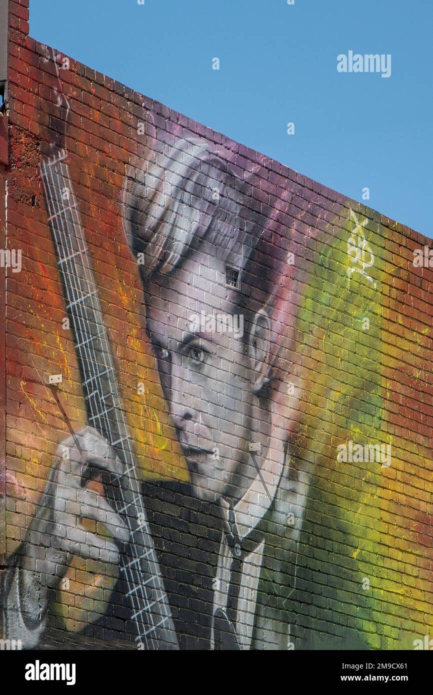 Gitarrist Street Art, Windsor, Victoria, Asutralia Stockfoto