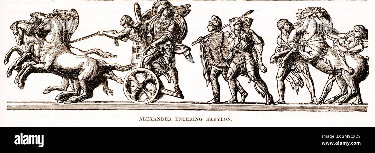 Alexander der große betritt Babylon Stockfoto