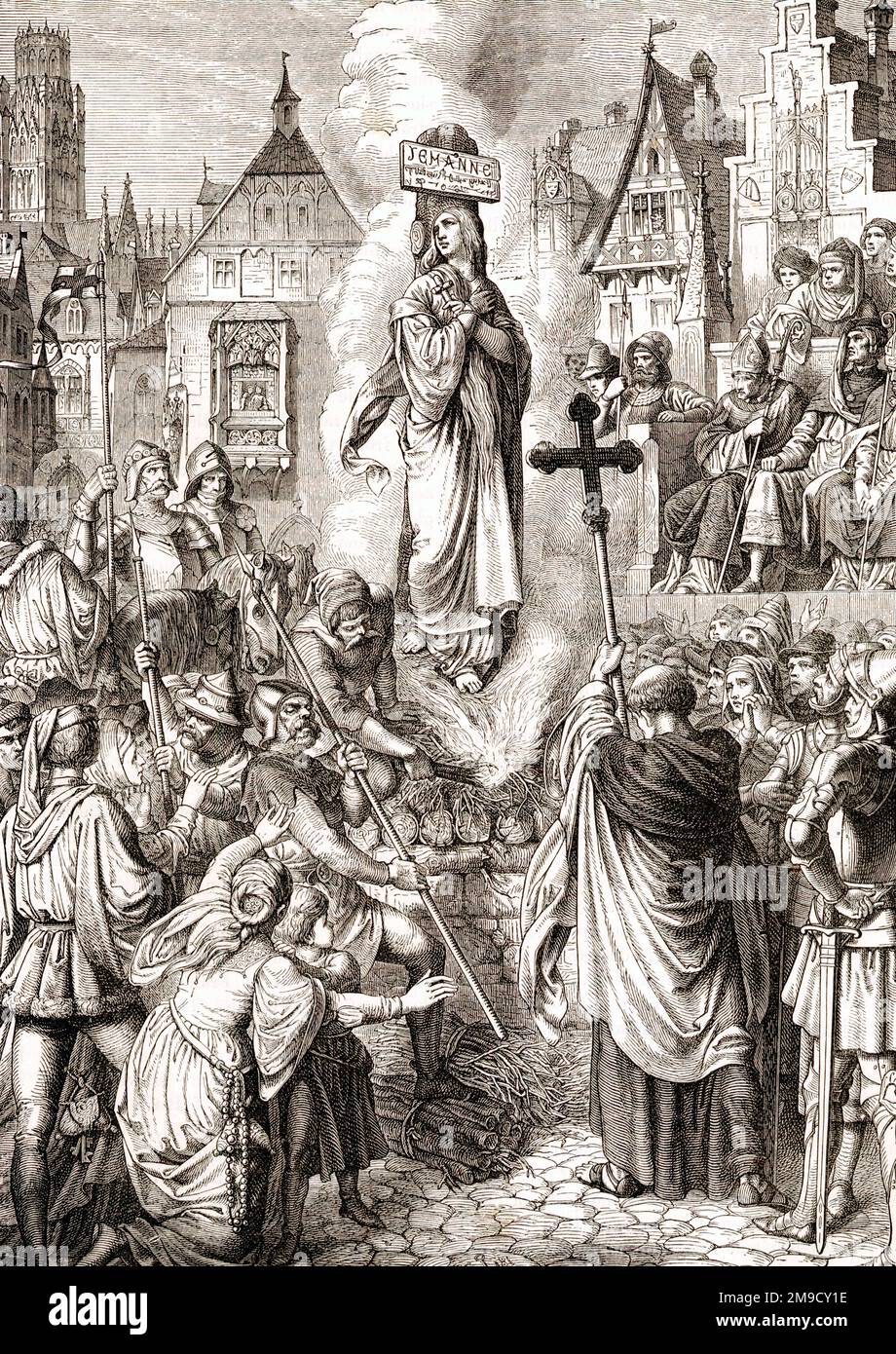 Jeanne D'Arc - Excecution Stockfoto