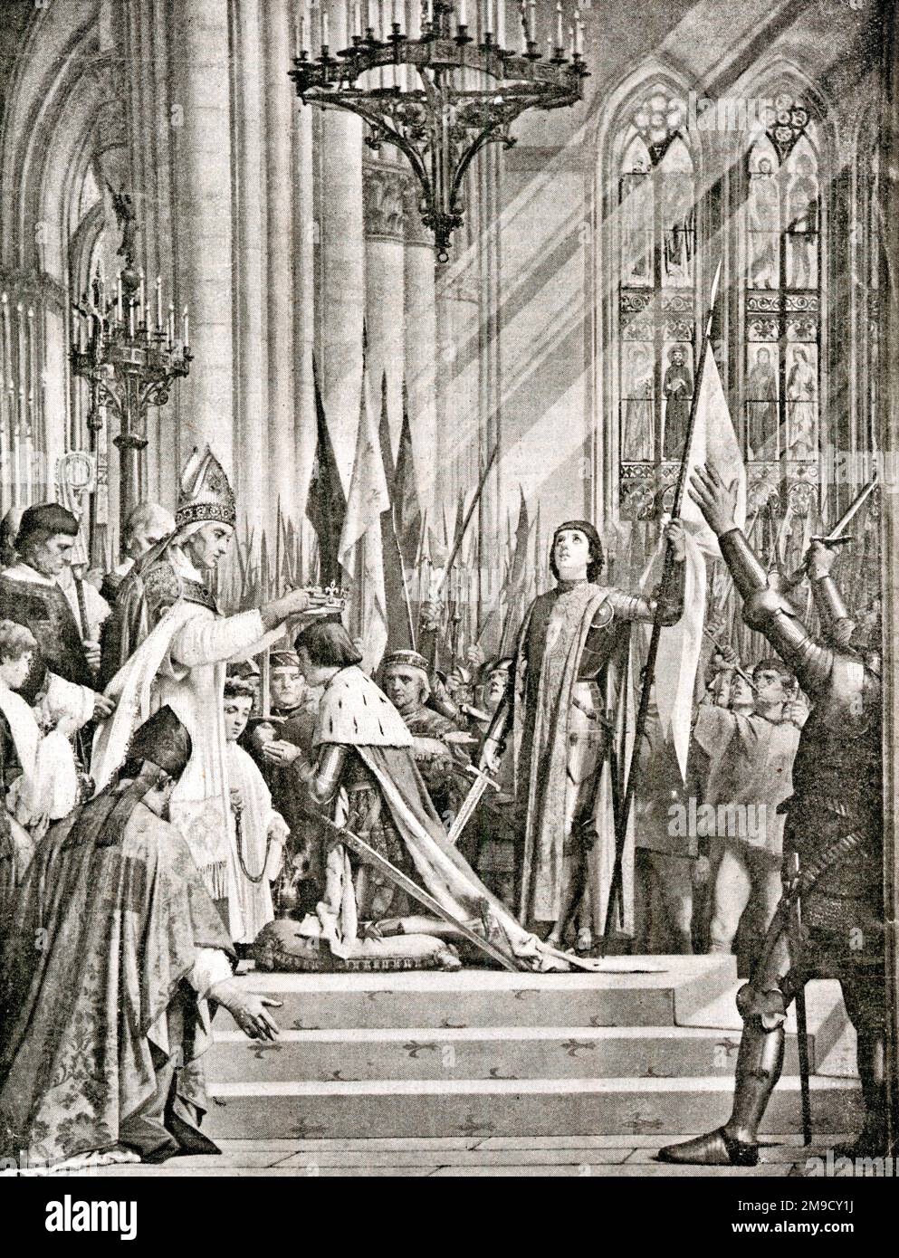 Jeanne D'Arc - Bei Der Krönung Karls Vii. In Reims Stockfoto